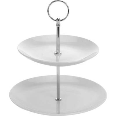 Koopman Dvoupatrový stojan na jídlo - porcelánový