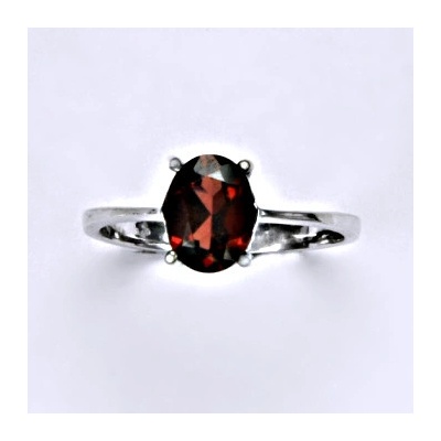 Čištín Zlatý prsten bílé i žluté zlato přírodní granát T 1245