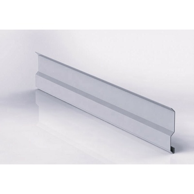 Krycí lišta stěnová r.š.125mm pozink Lakovaný RAL 9006 stříbrná s folií dl.2m
