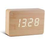 Gingko Design GINGKO Часовник с термометър BRICK - буково дърво с бели цифри (Gingko-GK15W11) Будилник