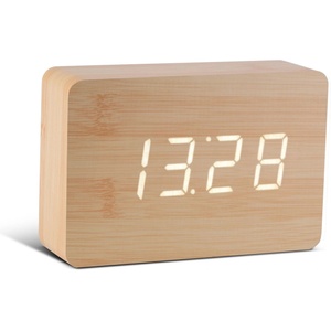 Gingko Design GINGKO Часовник с термометър BRICK - буково дърво с бели цифри (Gingko-GK15W11) Будилник