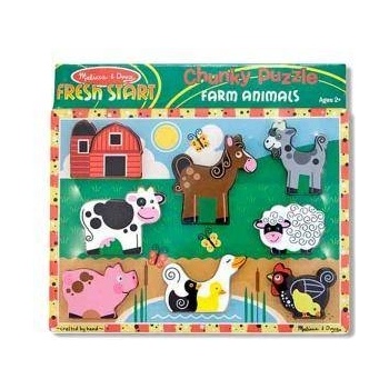 Melissa & Doug Дървен пъзел, Ферма Melissa and Doug, 000772137232