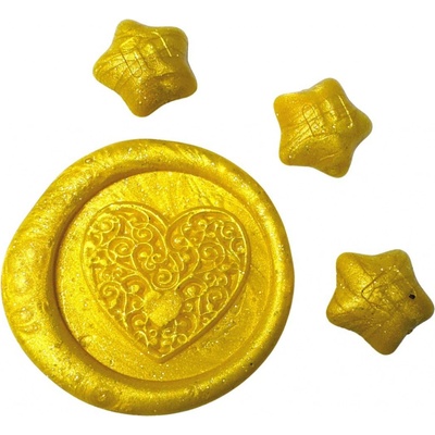 Creatissimo pečetící vosk hvězdičky metalická zlatá 50 g – Zboží Dáma
