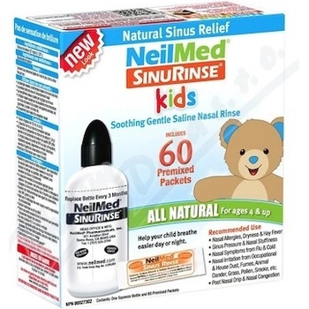 NeilMed Sinus Rinse Kids lahvička 120 ml + sáčky mořská sůl na hygienu nosu 60 ks