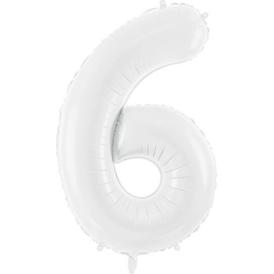 PartyDeco Balónek fóliový čísla 0-9 bílý 100 cm 0-9: 6