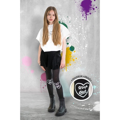 Knittex Dievčenské pančuchy Keep Out DR 2329 Viscos Biela