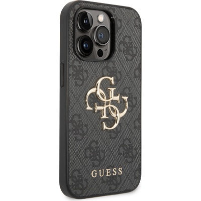 GUESS Предпазен калъф Guess PU 4G Metal Logo за iPhone 16 pro max, черен