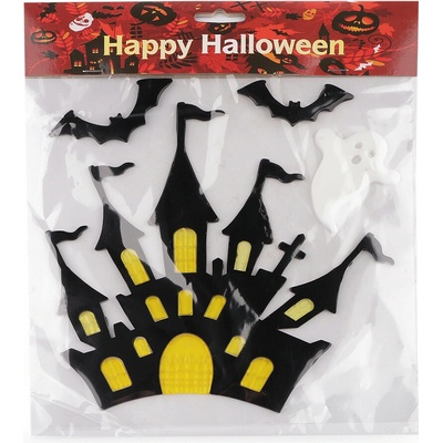 Stoklasa Gelové samolepky Halloween / čarodějnice Balení: 1 karta, Varianta: 5 žlutá zámek 5 žlutá zámek