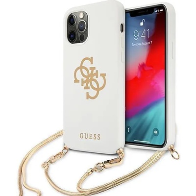 GUESS Калъф Original Faceplate Case Guess GUHCP12MLSC4GWH iPhone 12/12 Pro White Gold Chain