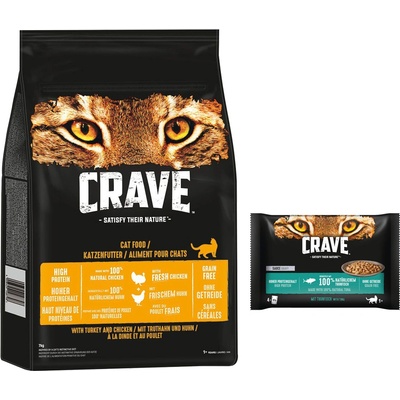 Crave Adult Cat s kuraťom & moriakom 7 kg