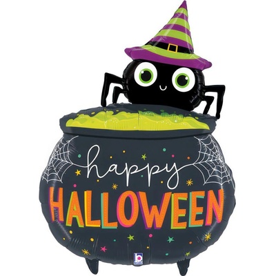 Grabo Halloweensky pavúčí kotlík 34" 86 cm fóliový balónik nafukovací