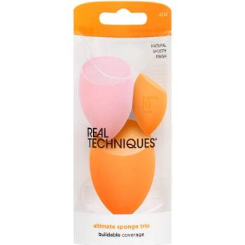 Real Techniques Ultimate Sponge Trio Miracle Complexion houbička na tekutý make-up 1 ks + Mini Miracle Complexion houbička na tekutý make-up mini 1 ks + Miracle Powder houbička na pudr 1 ks