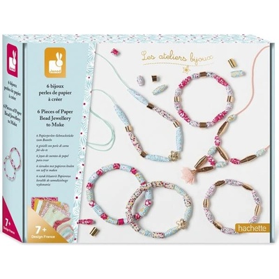 Janod Atelier Комплект за изработка на бижута Хартиени мъниста 6 бр от 7 години