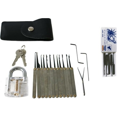 Mobilly sada planžet lockpick 20v1 s průhledným trénovacím zámkem a kartou s planžetami ML0006 – Zboží Dáma