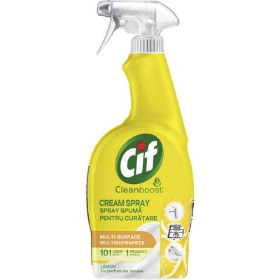 Cif Cleanboost Крем обезмаслител спрей Лимон 700ml (64881311)