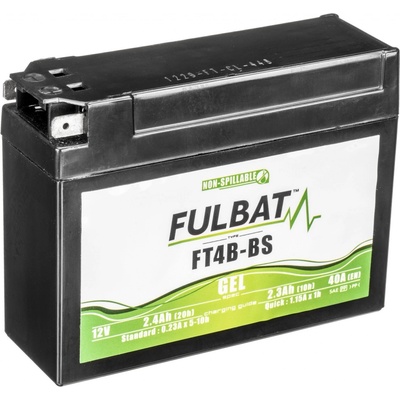 Baterie 12V, YT4B-BS GEL, 12V, 2.3Ah, 40A, bezúdržbová GEL technologie 113x38x85 FULBAT (aktivovaná ve výrobě)