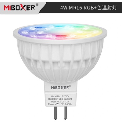 MiBoxer FUT104 Smart LED bodová žiarovka MR16, 4W, RGB+CCT, RF 2,4GHz
