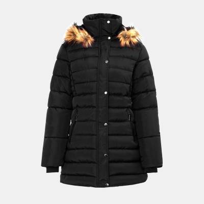I Saw It First Анорак I Saw It First Women's ISIF Detachable Hood Sherpa Lined Knee Length Parka - Black