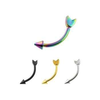 Piercingate piercing do obočí šíp POB00200 černá