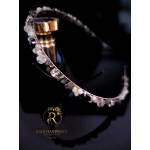 Radi handmade Официална диадема със светло екрю и графитено черни перли и кристали (393)