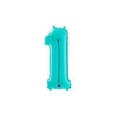 Grabo Fóliový balónik modrá Tiffany 66 cm číslica 1