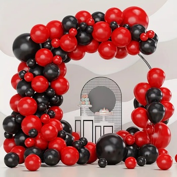 Комплект за арка от балони 101 части в червено, черно и с конфети
