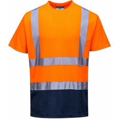 Portwest S378 Contrast Hi-Vis tričko S/S Orange/Navy S