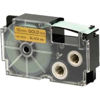 Pro Casio Съвместима лента с Casio XR-18GD1 18mm x 8m черен печат / златна основа (XR18GD)