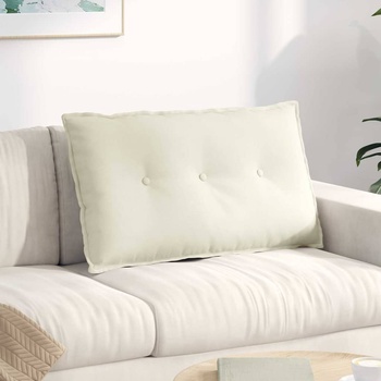 vidaXL Възглавница за гръб Крем 80 x 50 cm Кордюрова тъкан (42014727)