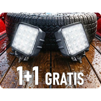TruckLED LED Epistar pracovní světlo, hranaté, 24W, 2000 lm, 12/24V, IP67, 6500K, 1+1 zdarma! [L0081-B]