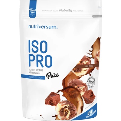 Nutriversum Pure Iso Pro, млечен шоколад, 1000 g, Nutriversum