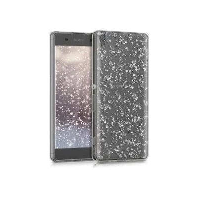 kwmobile Прозрачен калъф с дизайн снежинки за Sony Xperia XA - сребрист
