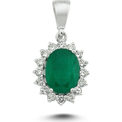 Lillian Vassago Zlatý přívěsek se smaragdem a diamanty LLV11 SMP5650 02 EMR