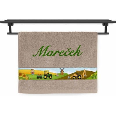 Povlečení Plus dětský ručník se jménem na přání 30 x 50 cm malý farmář nugát
