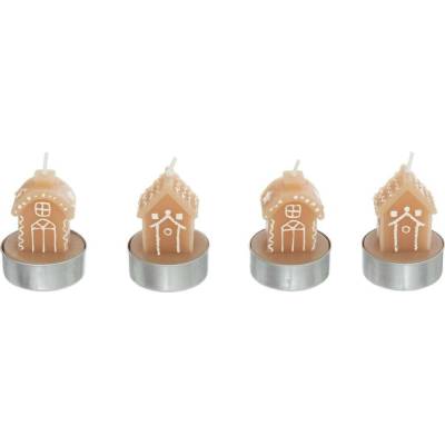 Atmosphera Svícen na tealight ve tvaru perníčkového domku, 4 ks vícebarevná