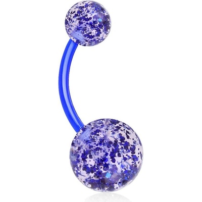 Šperky4U piercing do pupíku banánek se třpytkami BA01049-B