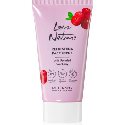 Oriflame Love Nature Upcycled Cranberry освежаващ пилинг за лице 30ml