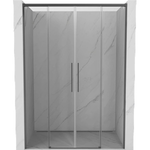 Mexen Rox Дуо плъзгащи се душ врати 140 см, прозрачни, gun metal - 8C2-140-002-95-00 (8C2-140-002-95-00)