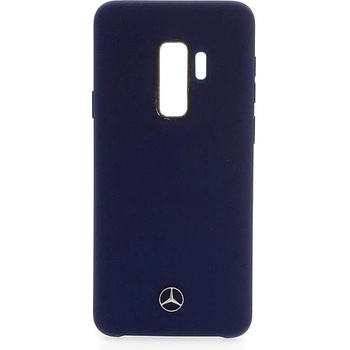Mercedes-Benz Liquid Silicone Case - оригинален твърд силиконов кейс за Samsung Galaxy S9 Plus (тъмносин)