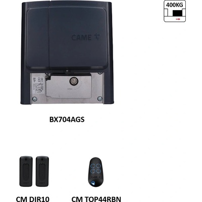 CAME BX PLUS sada pre posuvnú bránu do 400kg, 1x BX704AGS (230V, 320W, 600N) 1x ZBX7N, 1x AF43S, 1x TOP44BRN, 1 pár DIR10 – Hledejceny.cz