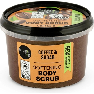 Organic Shop prírodný telový peeling Brazílska káva a Cukor 250 ml