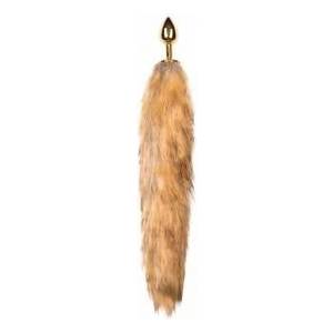 Boss of Toys Rimba Aluminium Plug with Faux Fox Tail - Silver & Grey, Medium Size