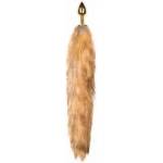 Rimba Aluminium Plug with Faux Fox Tail - Silver & Grey, Medium Size