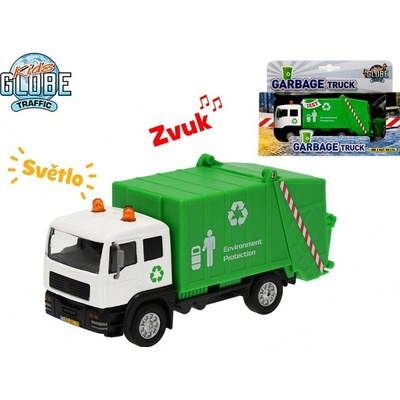 Mikro Trading Auto popeláři kov/plast 15 cm na zpětné natažení na baterie 2xLR41 se zvukem se světlem v krabičce