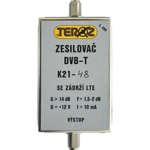 TEROZ Anténní zesilovač 496X, UHF K21 až 48, filtr 5G, LTE, GSM, G14dB, F2dB, U95dBμV, F-F