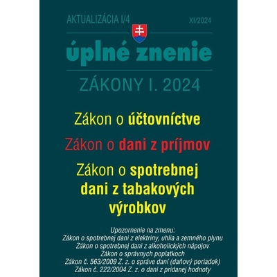 Aktualizácia I/4 / 2024 - daňové a účtovné zákony - Poradca s.r.o.