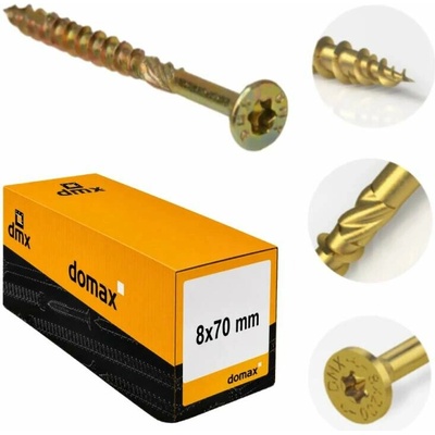 8x70mm 100ks Skrutky do dreva CS - zápustná hlava TORX Domax