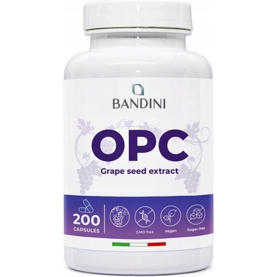 Bandini OPC extrakt z hroznových jadierok + vitamín C 200 kapsúl