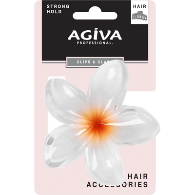 Agiva Professional Шнола за коса, цвете, 8 cm, бяла