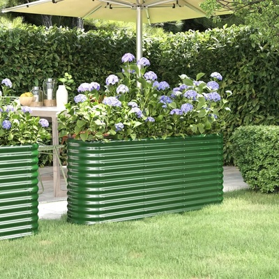VidaXL Květináč plast zelený 600 x 140 x 36 cm